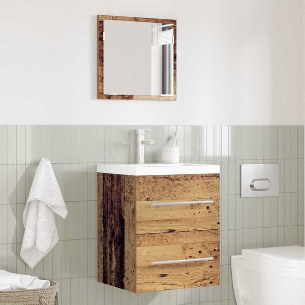 vidaXL Bathroom Furniture Set Brown 16.14 x 15.16 x 18.90 in