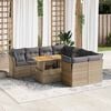 vidaXL Garden Sofa Set Beige and Light Grey PE rattan Large