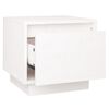 vidaXL Bedside Cabinet White Solid pinewood Compact Storage