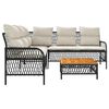 vidaXL Garden Sofa Set Black, Cream White