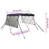 vidaXL 3-bow Bimini Top with Mesh Sidewalls 72.0x(60.6-65.7)x53.9"