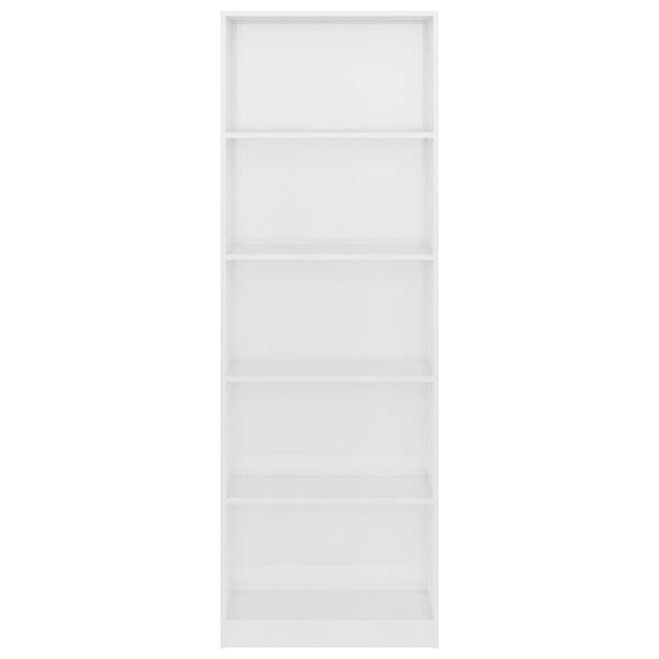 vidaXL Book Cabinet High gloss white Engineered wood Tall Book Cabinet