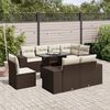 vidaXL Garden Sofa Set Brown, Cream