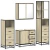 vidaXL Bathroom Furniture Set Sonoma oak Engineered wood, metal Medium