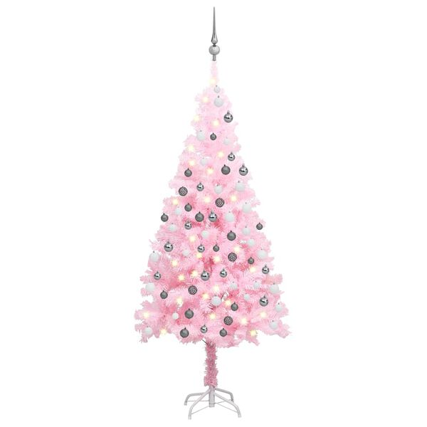 vidaXL Artificial Christmas Tree Pink PVC Artificial Christmas Tree