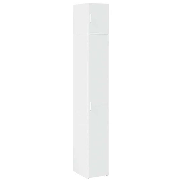 vidaXL Slim Storage Cabinet White 11.8"x16.7"x88.6" Engineered Wood
