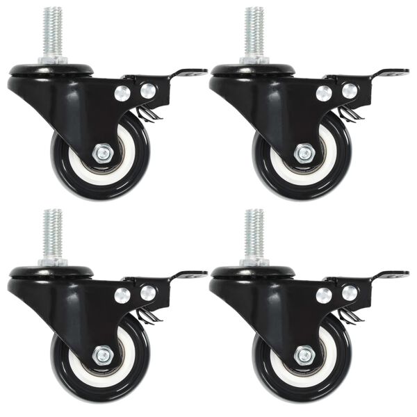 vidaXL 12 pcs Swivel Casters with Brakes 1.97 "