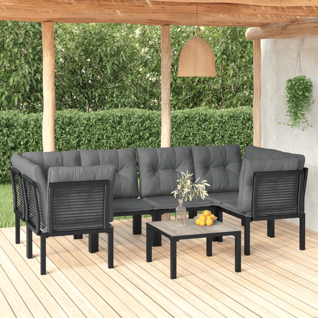 vidaXL Garden Lounge Set Black and Dark Grey