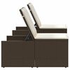 vidaXL Sun Lounger Brown PE Rattan Large Foldable