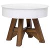 vidaXL Coffee Table White and brown Steel and solid reclaimed wood