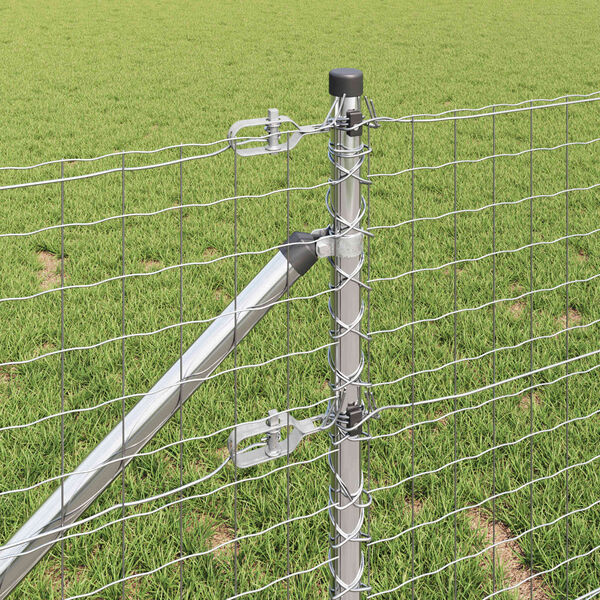 vidaXL Fence Post Other 26 pcs Grey 1.26 x 1.26 x 47.24 in Steel