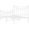 vidaXL Bed Frame White Powder-coated steel Twin Durable Bed Frame