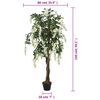 vidaXL Artificial Wisteria Tree Green and white Wooden trunks 5 ft tall