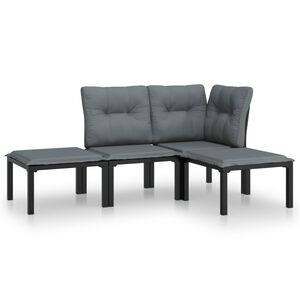 vidaXL Garden Lounge Set Black and Grey