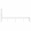 vidaXL Bed Frame White Steel Twin Bed Frame Rectangular Traditional