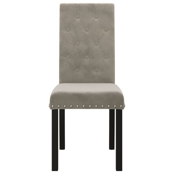 vidaXL Dining Chairs 4 pcs Light Gray Velvet