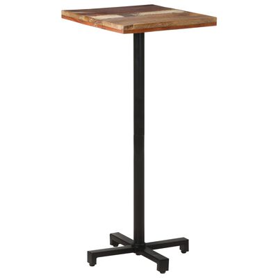 vidaXL Bistro Table Square 19.7"x19.7"x43.3" Solid Reclaimed Wood