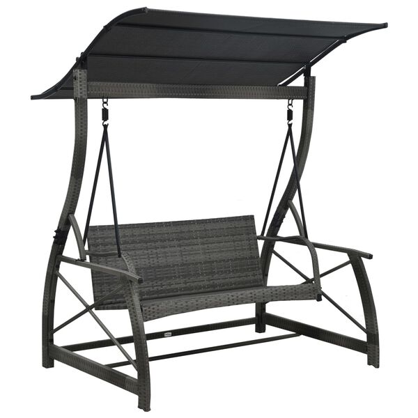vidaXL Garden Swing Bench Grey