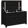 vidaXL Bench Black Solid pine wood Medium Storage Bench Rectangular