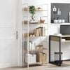 vidaXL Shelf Cabinet Oak and white Engineered wood, steel