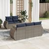 vidaXL 6 Piece Patio Sofa Set with Cushions Gray Poly Rattan