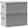 vidaXL Storage Box Set of 2 Grey Polyester Medium Foldable