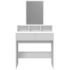 vidaXL Dressing Table White Engineered wood, glass 31.5 x 16.1 x 57.1 in