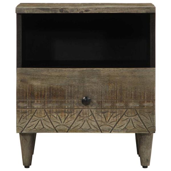 vidaXL Bedside Cabinet Set of 2 Light Grey Solid Mango Wood