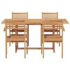 vidaXL Garden Dining Set 5 pcs Natural Solid Acacia Wood