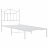 vidaXL Bed Frame White Powder-Coated Steel 31.5x79 in Bed Frame