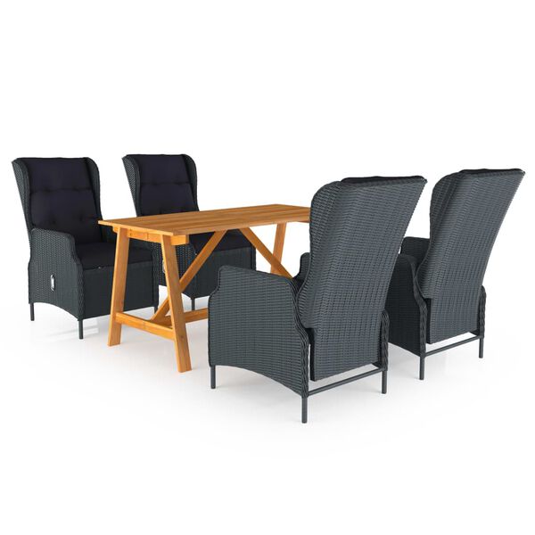 vidaXL Dining Set Dark Grey