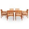 vidaXL Outdoor Dining Set Brown frame, cream cushions Solid Acacia Wood