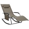 vidaXL Sun Lounger Taupe Textilene Medium Foldable Folding Sun Lounger