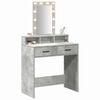 vidaXL Dressing Table Grey 31.10 x 16.14 x 55.12 in Engineered Wood