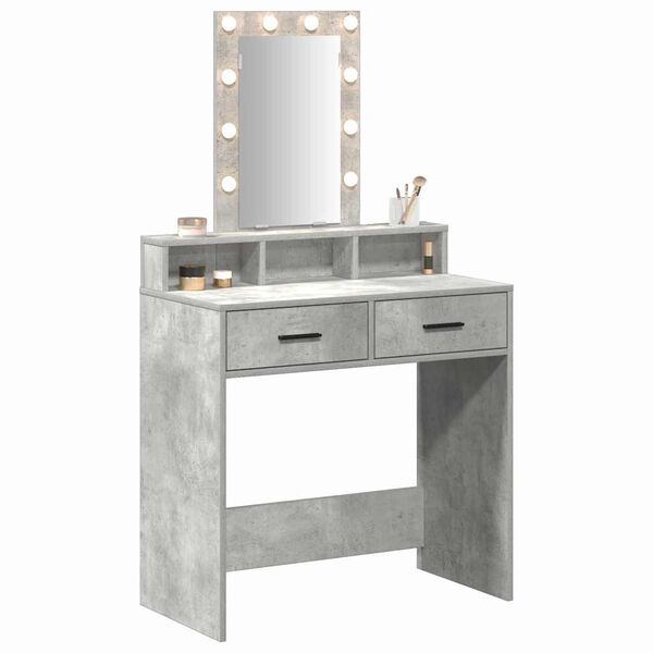 vidaXL Dressing Table Grey 31.10 x 16.14 x 55.12 in Engineered Wood