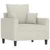 vidaXL Sofa Chair with Footstool Cream 23.6" Velvet