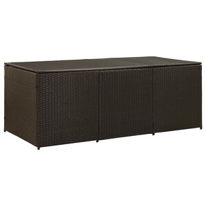 vidaXL Storage Chest Brown Poly Rattan Large Garden Storage Box