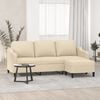 vidaXL 3-Seater Sofa With Footstool Cream