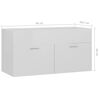 vidaXL Bathroom Furniture Set High gloss white Engineered wood Standard