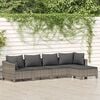 vidaXL Garden Lounge Set Grey PE rattan, powder-coated steel Large