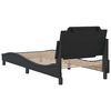vidaXL Bed Frame Black Faux leather, solid pine wood, plywood Single