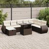 vidaXL Garden Sofa Set Brown PE rattan 9 Piece Set Modular
