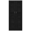 vidaXL Book Cabinet Black oak 32.48 x 12.01 x 72.83 in Engineered Wood