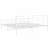 vidaXL Bed Frame White Powder-Coated Steel Full Bed Frame Rectangular