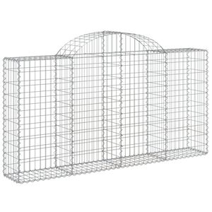 vidaXL Gabion Basket Silver Galvanized iron 78.7x11.8x39.4/47.2 in
