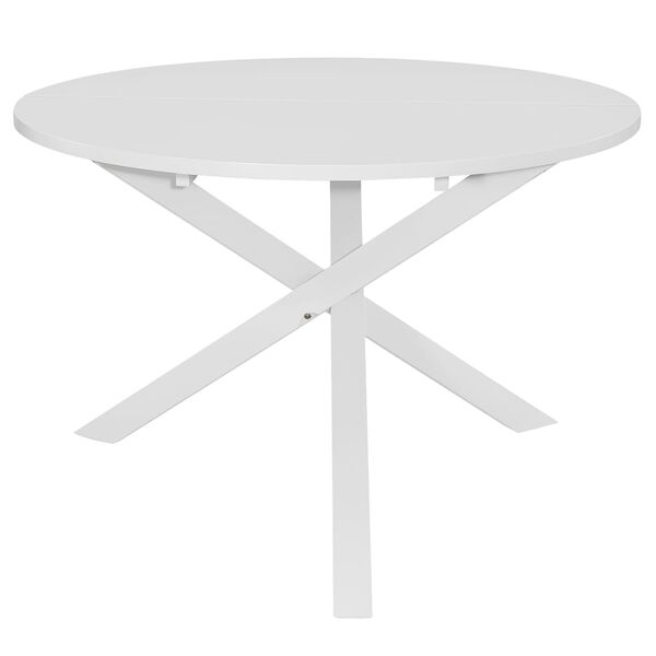 vidaXL Dining Table White Solid rubber wood, MDF