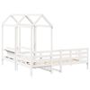 vidaXL Day Bed And Bench Set White Solid pine wood Twin Day Bed