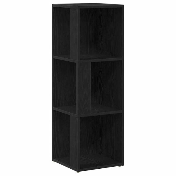 vidaXL Corner Shelves Black Oak 12.99 x 12.99 x 39.37 in