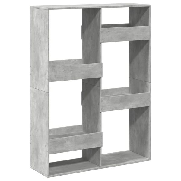vidaXL Bookcase Concrete Grey Engineered Wood Medium Bookcase