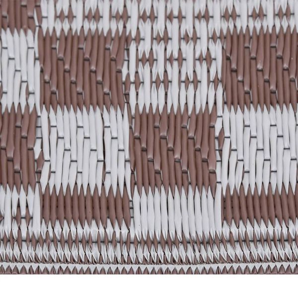 vidaXL Outdoor Rug Brown Polypropylene 55 x 79 in Pattern Outdoor Rug